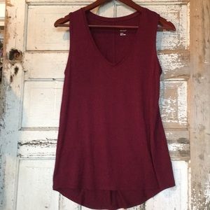 NWT Wine Colored V-Neck Loose Sleeveless Top